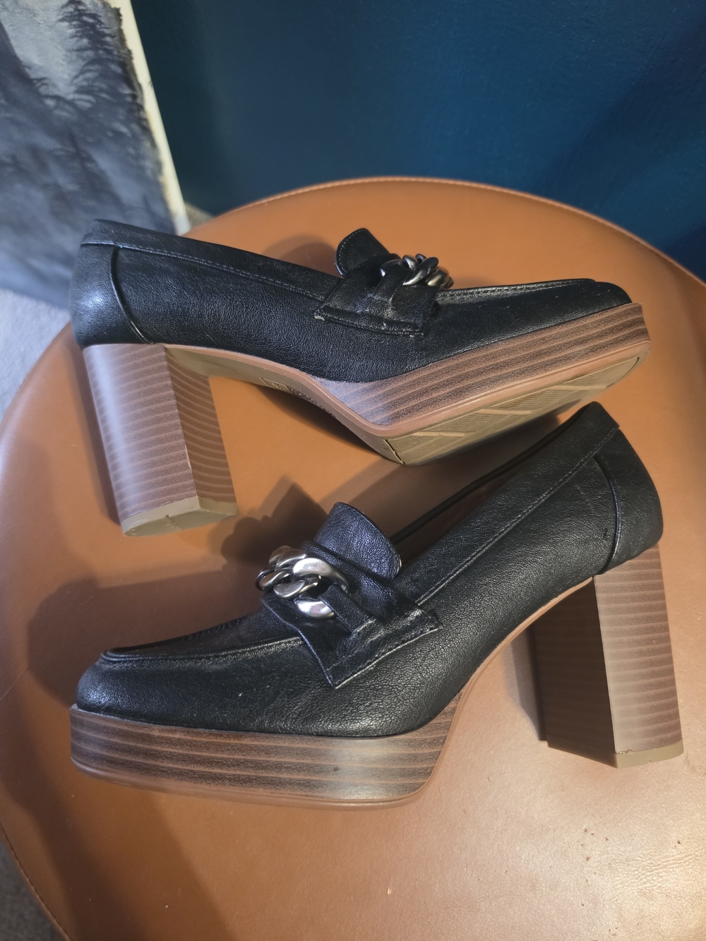 White Mountain "Manning" Heeled Loafers 6.5